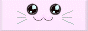 button with a pink cartoon cat-like face